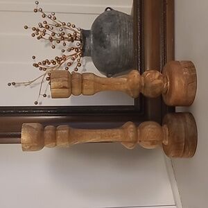 Threshold Natural Wood Tone Tall Wooden Candle Holders